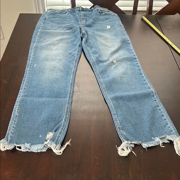 Flying Monkey Distressed High Waist Raw Hem Jeans Women’s Size 31 - Picture 15 of 17